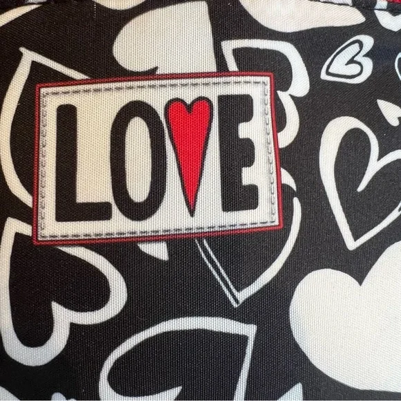 NWT Brighton Black and White Heart Print Sling Bag - Picture 4 of 9